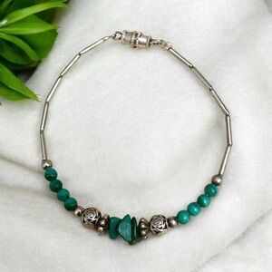 Malachite Sterling Silver Bracelet